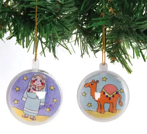 Nativity Colour-in Baubles - Pack of 8