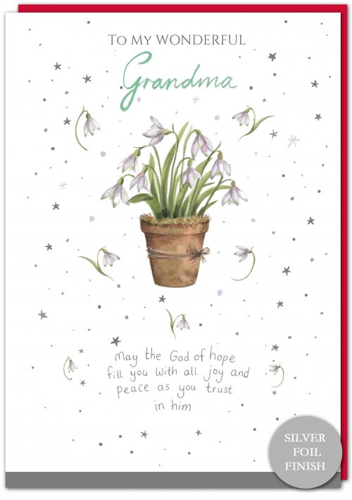 Grandma Snowdrops Christmas Card