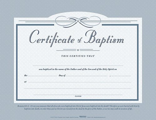 Certificate-Baptism (5.5" x 3.5") (Pack Of 6)