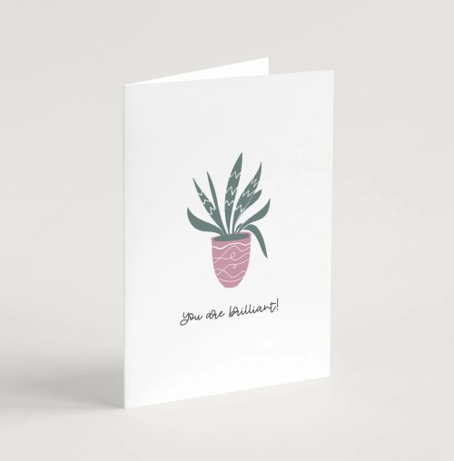 'You Are Brilliant!' (House Jungle) with bible verse inside A6 Greeting Card