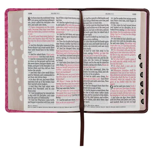 Brown and Berry Pink Faux Leather Giant Print Standard-size King James Version Bible with Thumb Index