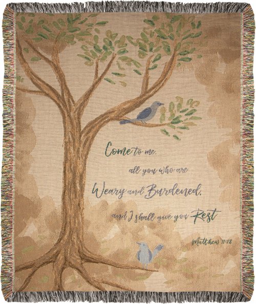 Throw-Come To Me All Who Are Weary Tapestry (50" x 60")