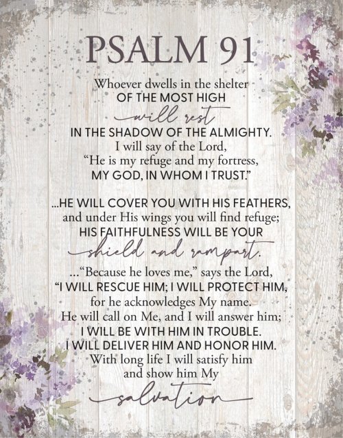 Wall Plaque-Timberland Art-Psalm 91 (11.75" x 15")