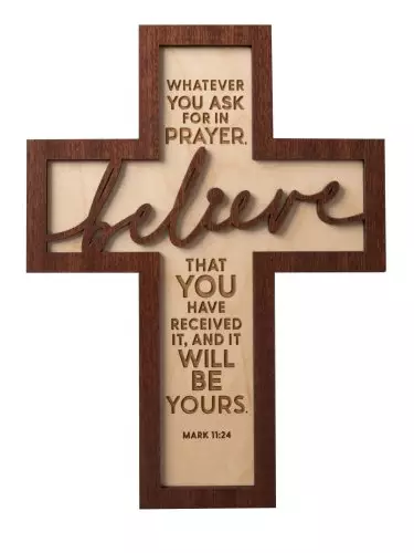 Plaque-Crosscut-Whatever You Ask (7.5 x 10) (Mark 11:24)