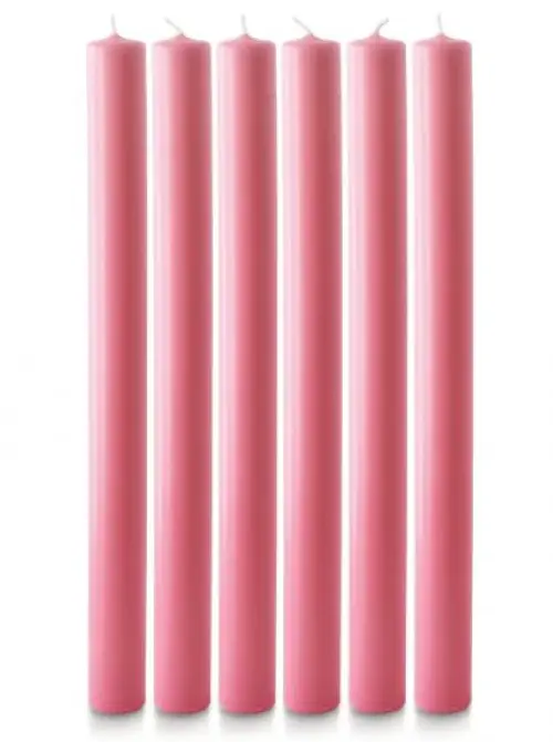 12 inch x 1 inch Advent Candle Set - Pink - Pack of 6 (Over-Dipped)