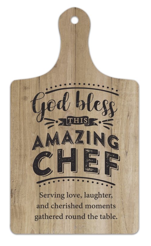 Paddle Plaque-God Bless This Amazing Chef (7.5" x 13.25")