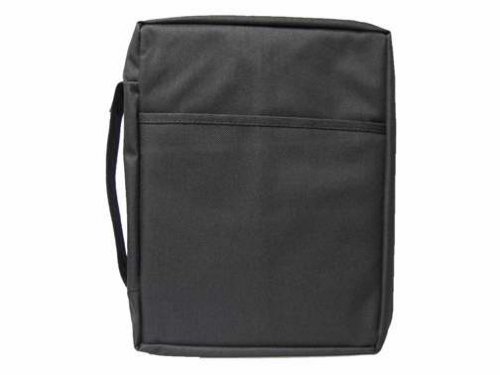 Medium Plain Black Fabric Bible Case