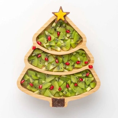 Bamboo Christmas Tree Plate - Christmas Green