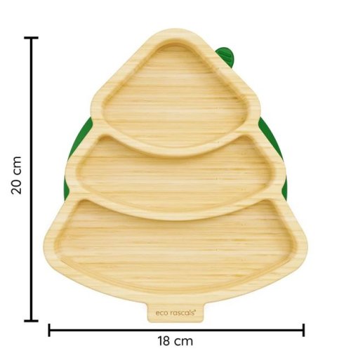 Bamboo Christmas Tree Plate - Christmas Green