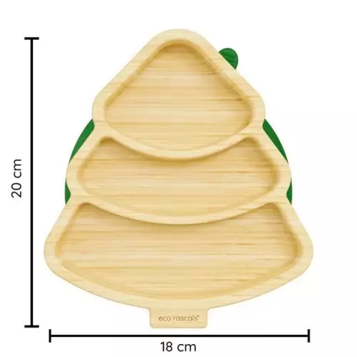 Bamboo Christmas Tree Plate - Christmas Green