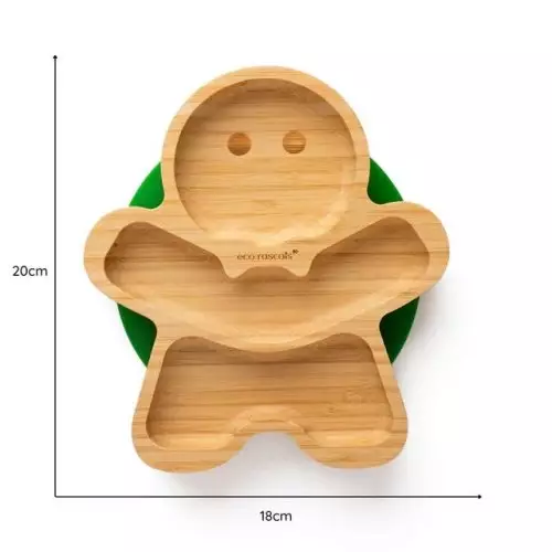 Bamboo Gingerbread Man Christmas Plate - Christmas Green