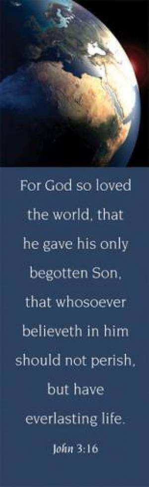 John 3:16 KJV Adult Globe Bookmark Pack of 25