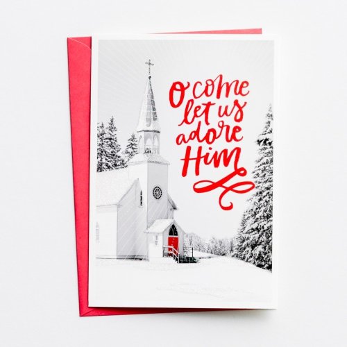 O Come Let Us Adore Him 18 Christmas Boxed Cards, KJV