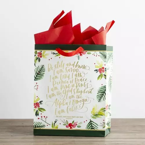 Be Still - Large Christmas Gift Bag with Tissue