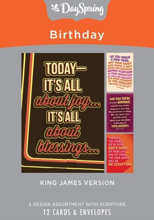 It's All About Joy & Blessings Box of 12 Birthday Cards