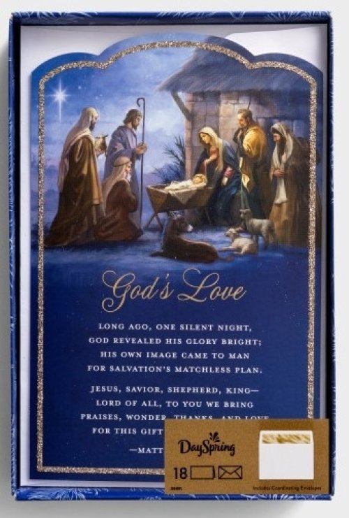 God's Love Nativity Box of 18 Christmas Cards