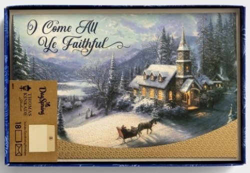 O Come All Ye Faithful Thomas Kinkade Box of 18 Christmas Cards