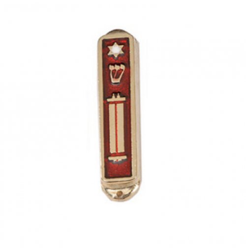 "Shin" Brass Car Mezuzah