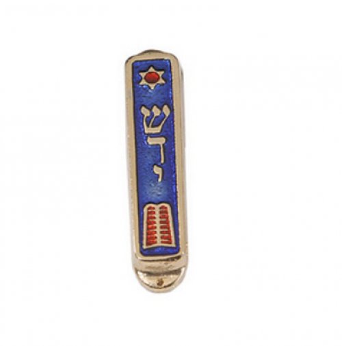 Mezuzah-Car-Ten Commandments (2")-Brass Enameled (#5162)