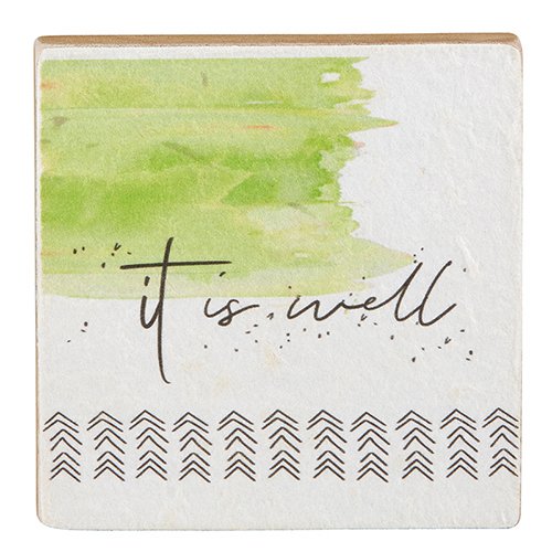 Plaque-Tabletop-It Is Well (4" x 4")