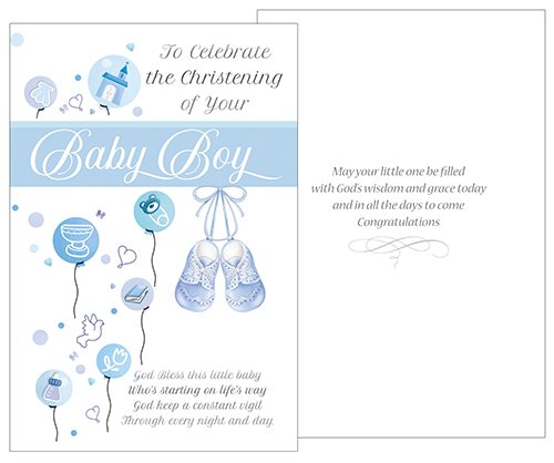 To Celebrate the Christening of your baby Boy - Single Card