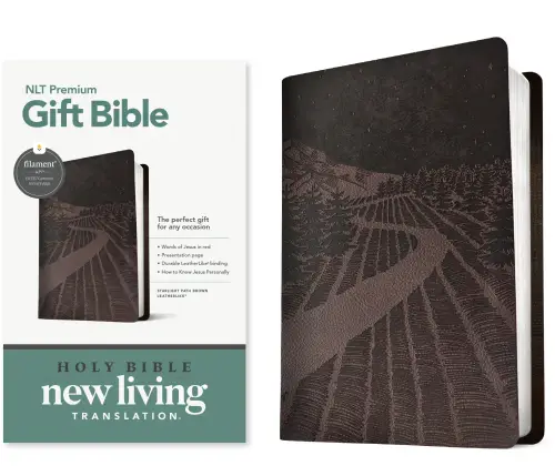 Premium Gift Bible NLT, Filament Enabled (LeatherLike, Starlight Path Brown, Red Letter)