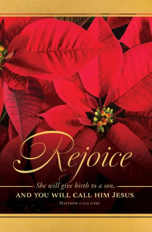 Bulletin-Rejoice/She Will Give Birth To A Son (Matthew 1:21  CEB) (Pack Of 100)