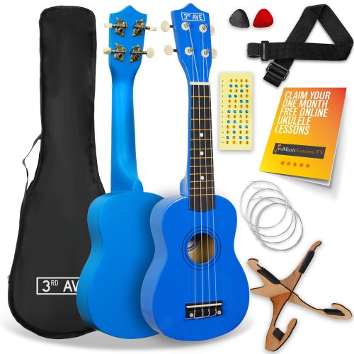 3rd Avenue Soprano Ukulele Pack - Blue