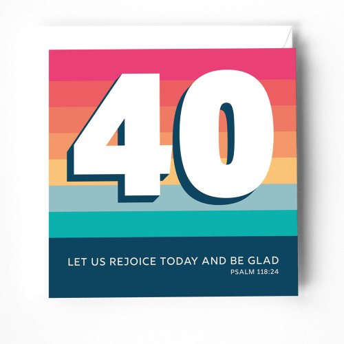 40th birthday card with bible verse.