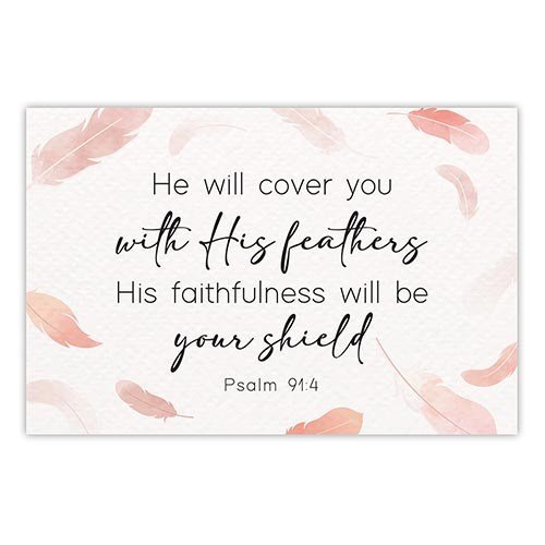 He Will Cover You with His Feathers Pass-it-on Pocket Card - pack of 25