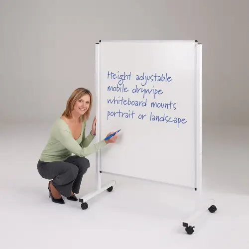 120 x 120cm Height Adjustable Mobile Whiteboard