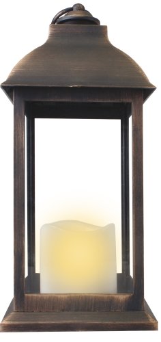 Bronze Finish LED Candle Lantern