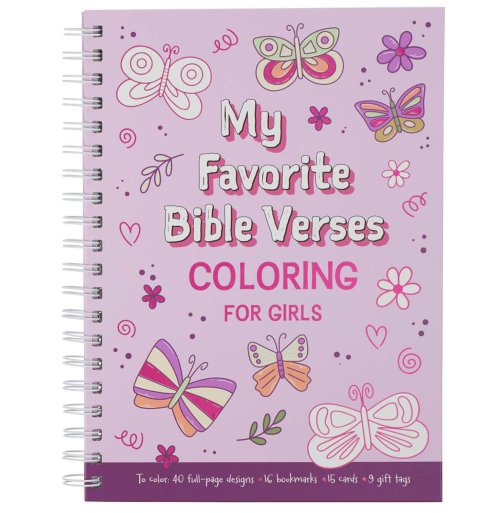 Coloring Book Wirebound Favorite Bible Verses for Girls