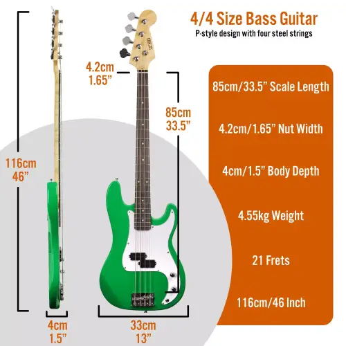 3rd Avenue Bass Guitar Pack - Green