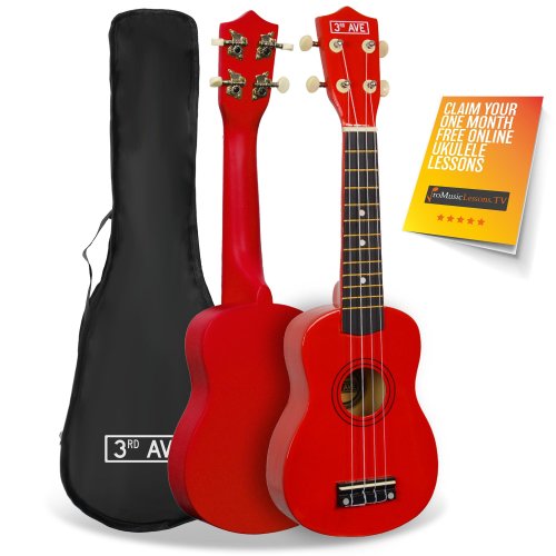 3rd Avenue Soprano Ukulele - Red