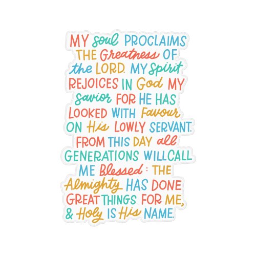 The Magnificat Prayer Window Sticker