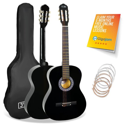 3rd Avenue Full Size Classical Guitar Pack - Black