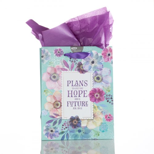 Gift Bag MD Blue/Purple Hope & a Future Jer. 29:11