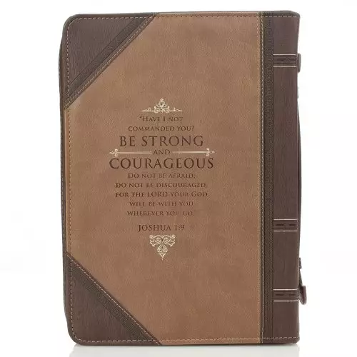 XL Be Strong and Courageous  Bible Cover - Joshua 1:9