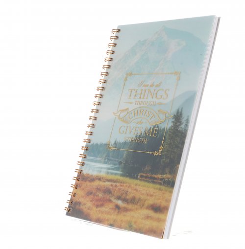 All Things Through Christ Wirebound Notebook