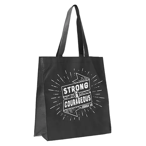 Tote Black Strong & Courageous Josh. 1:9