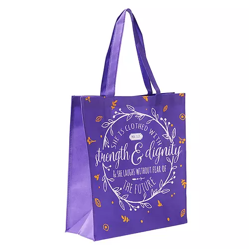 Tote Purple Strength & Dignity Prov. 31:25