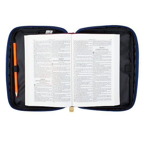 Large Amazing Grace Blue Faux Leather Fashion Bible Cover