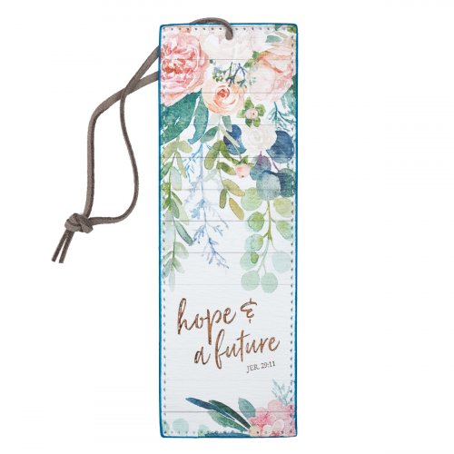 Bookmark-Pagemarker-Hope & A Future-LuxLeather-Floral (Nov)