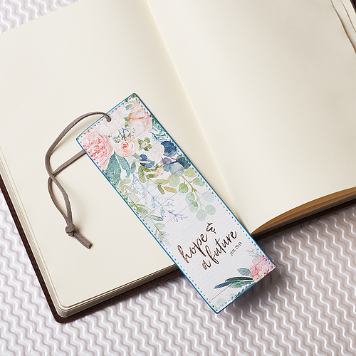 Bookmark-Pagemarker-Hope & A Future-LuxLeather-Floral (Nov)