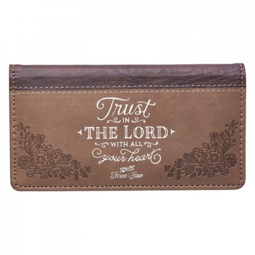 Checkbook Wallet Brown Two-tone Trust In The Lord Prov. 3:5-6