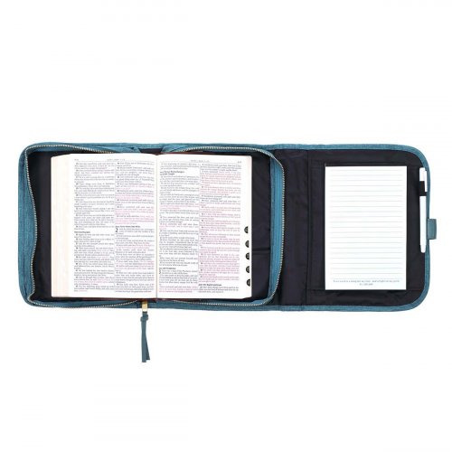 Large "Faith" Teal Tri-fold Bible Cover