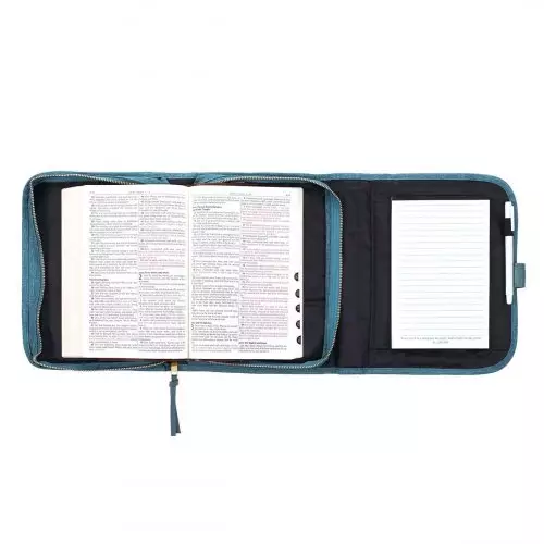 Medium Faith Teal Tri-fold Organizer Bible Cover