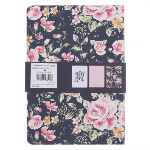 Notebook Set 3pc White, Pink Isa. 40:31, Navy