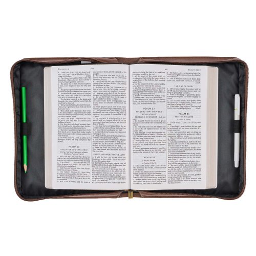 Large Men's  On Wings Like Eagles Mountain , Brown Faux Leather,Classic Bible Cover - Isaiah 40:31